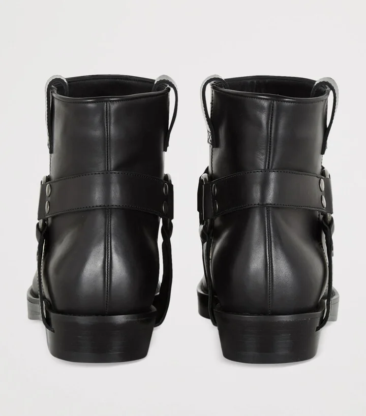 Balmain Leather Biker Ankle Boots - Image 4