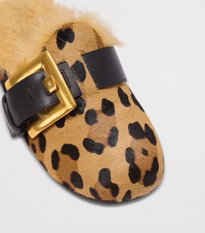 Balmain Leather Leopard Anthem Clogs - Image 2