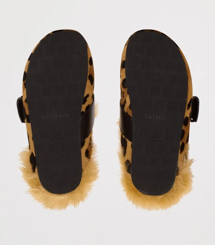 Balmain Leather Leopard Anthem Clogs - Image 4
