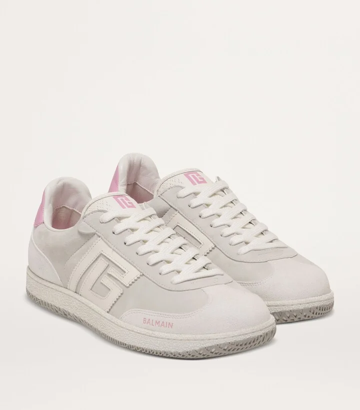 Balmain Leather Logo Swan Sneakers - Image 4
