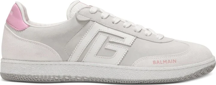 Balmain Leather Logo Swan Sneakers