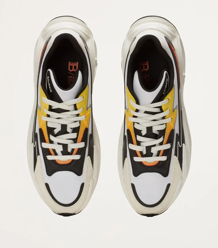 Balmain Leather Run-Row Sneakers - Image 5