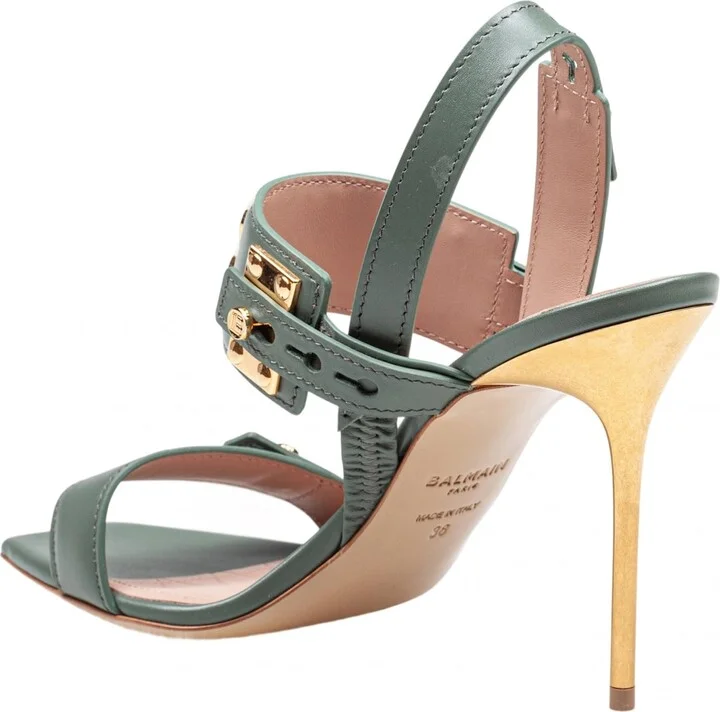 Balmain Leather Sandal Color Green - Image 4