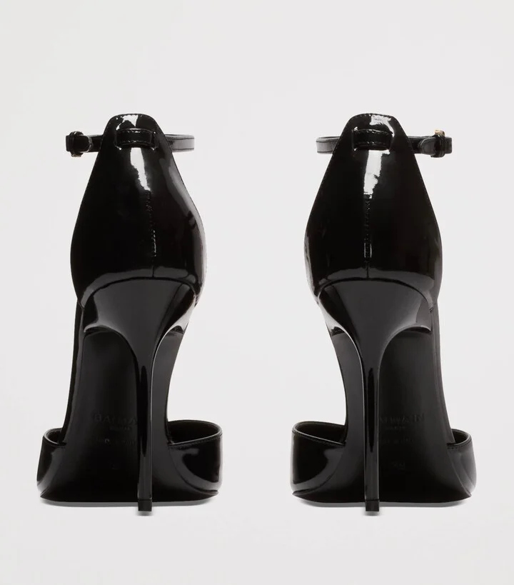 Balmain Leather Sync Heeled Mules 95 - Image 6