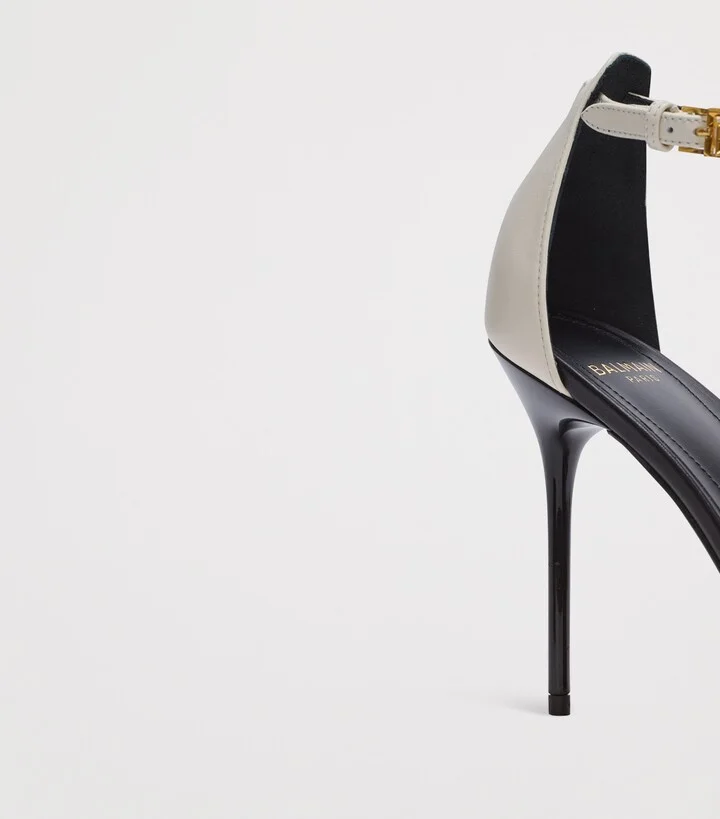 Balmain Leather Sync Heeled Mules 95 - Image 4