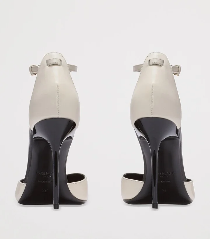 Balmain Leather Sync Heeled Mules 95 - Image 5