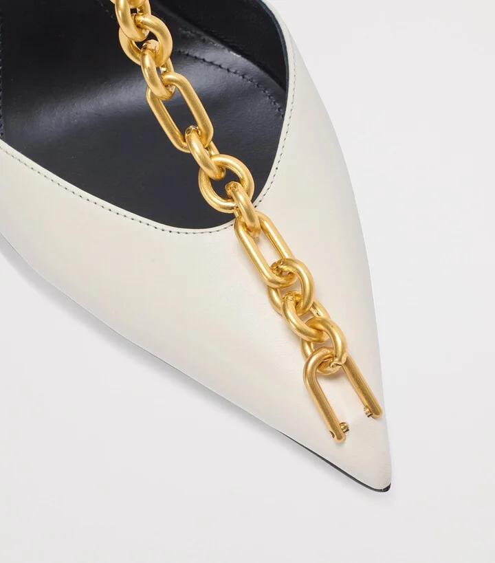 Balmain Leather Sync Heeled Mules 95 - Image 6