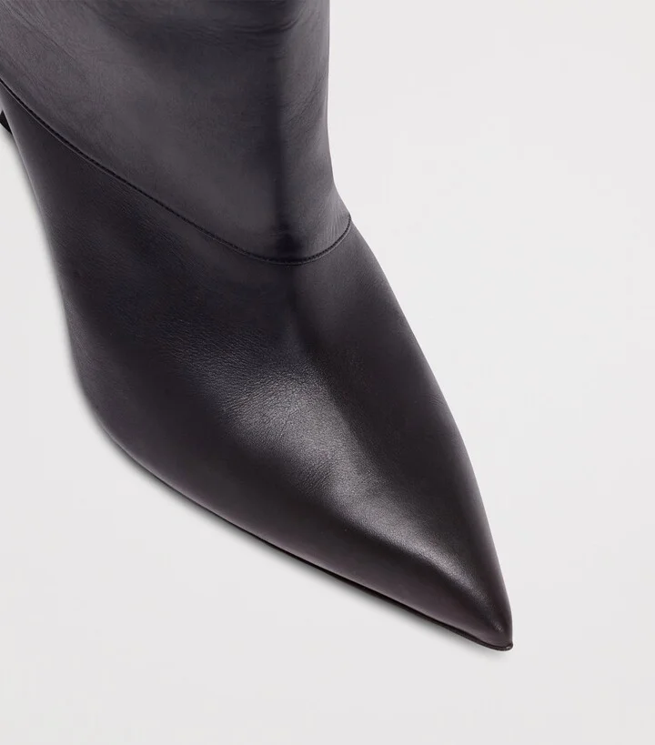 Balmain Leather Twist Heel Boots 95 - Image 3