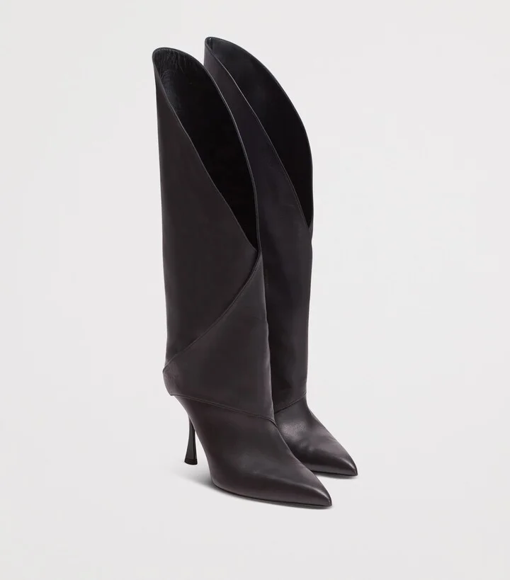 Balmain Leather Twist Heel Boots 95 - Image 5