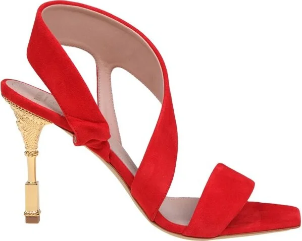 Balmain Logo Engraved Heeled Sandals