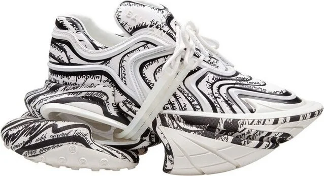 Balmain Love Letter Printed Unicorn Wave Trainers