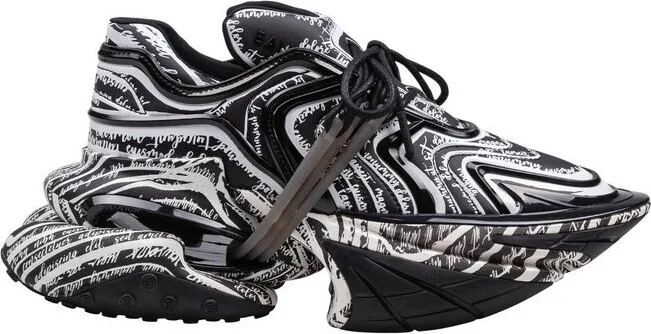 Balmain Love Letter Printed Unicorn Wave Trainers