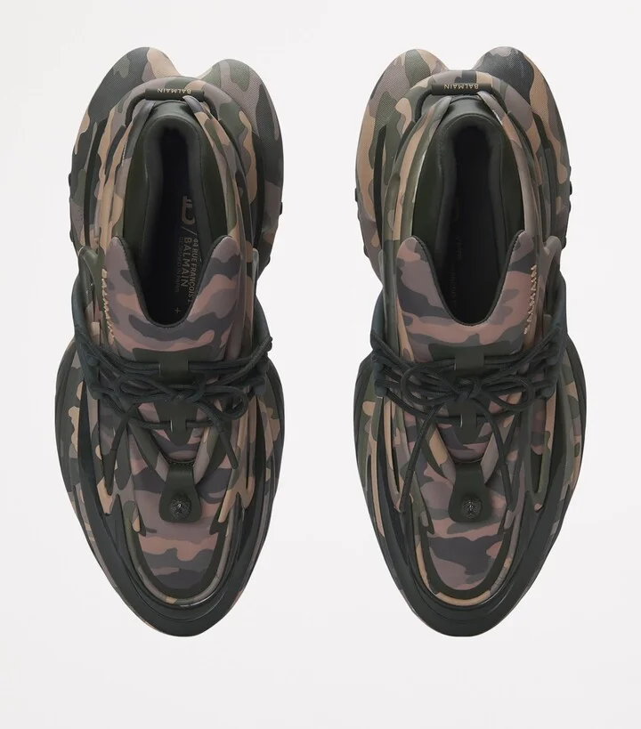 Balmain Low-Top Camouflage Print Sneakers - Image 6
