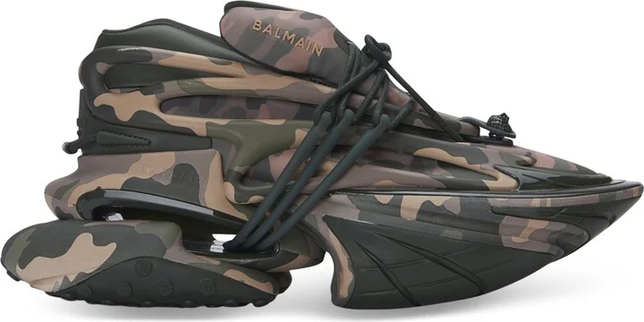 Balmain Low-Top Camouflage Print Sneakers