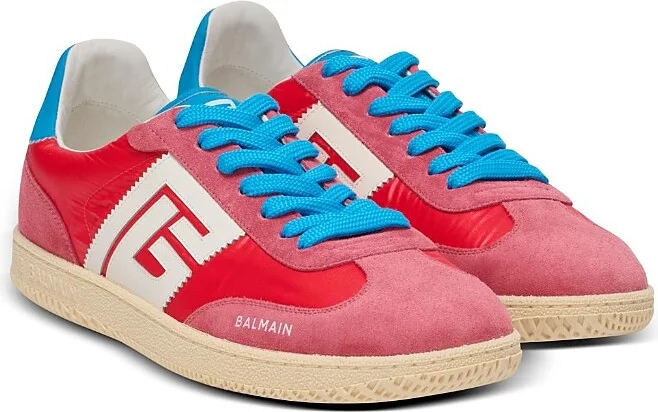 Balmain Men's Swan Suede and Nylon Trainers