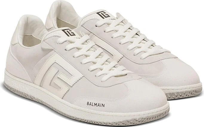 Balmain Men's Swan Suede and Smooth Leather Trainers
