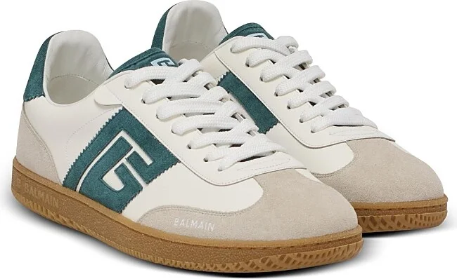Balmain Men's Swan Suede and Smooth Leather Trainers