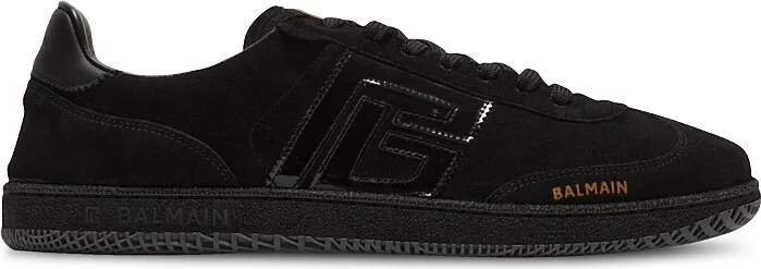 Balmain Men's Swan Suede & Patent Leather Sneaker