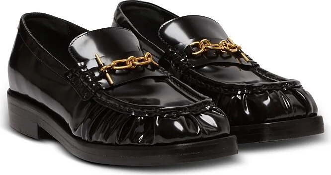 Balmain Men's Sync Glazed Leather Loafers