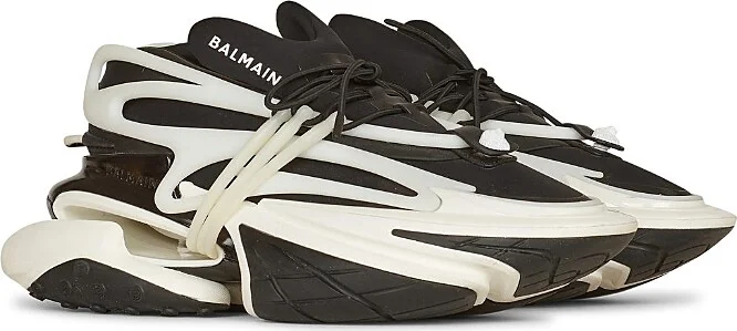 Balmain Men's Unicorn Low-Top Sneakers in Neoprene and Leather