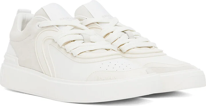 Balmain Off-White B-Skate Sneakers - Image 4