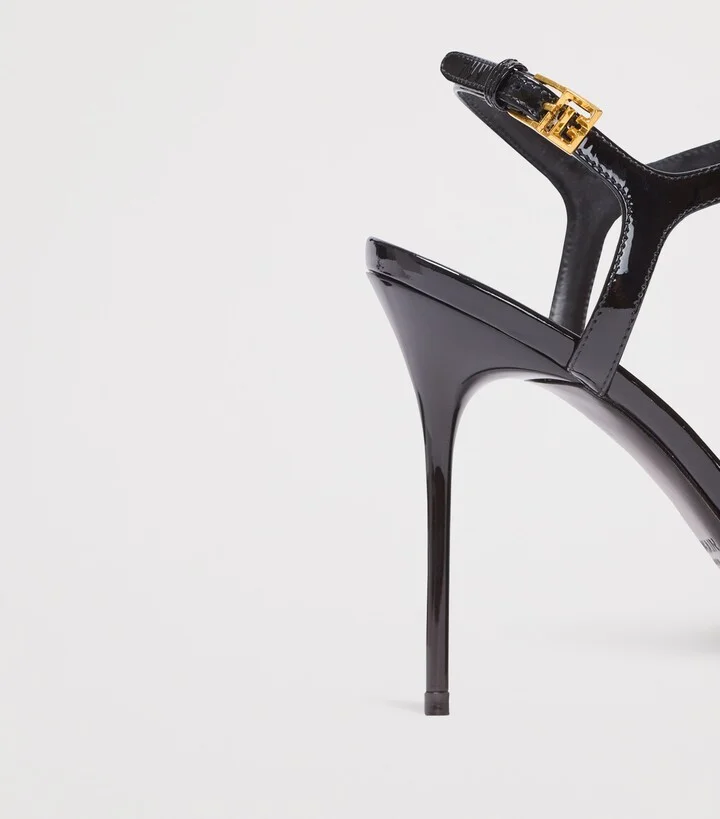 Balmain Patent Leather Sync Heeled Mules 95 - Image 6