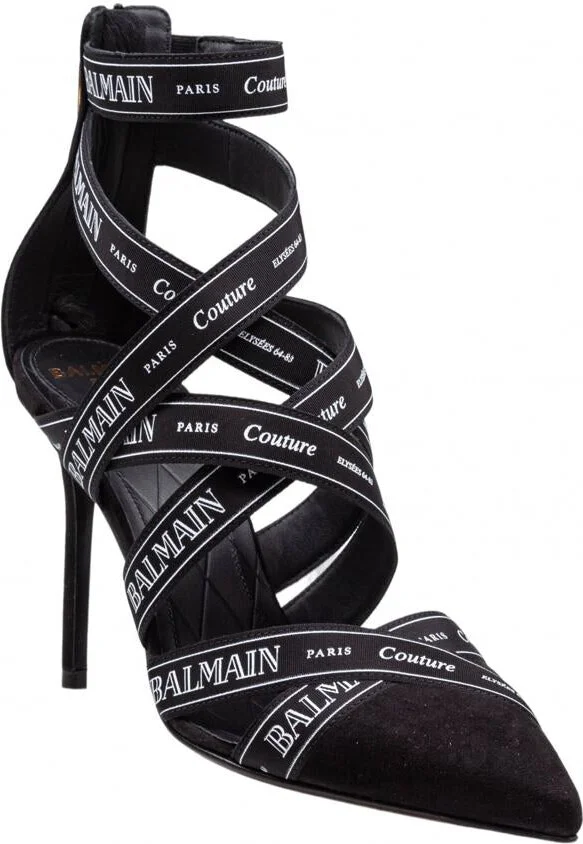 Balmain Ribbon Suede Couture Sandals - Image 2