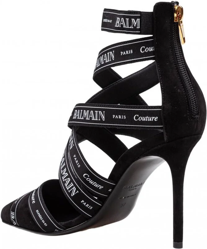 Balmain Ribbon Suede Couture Sandals - Image 4