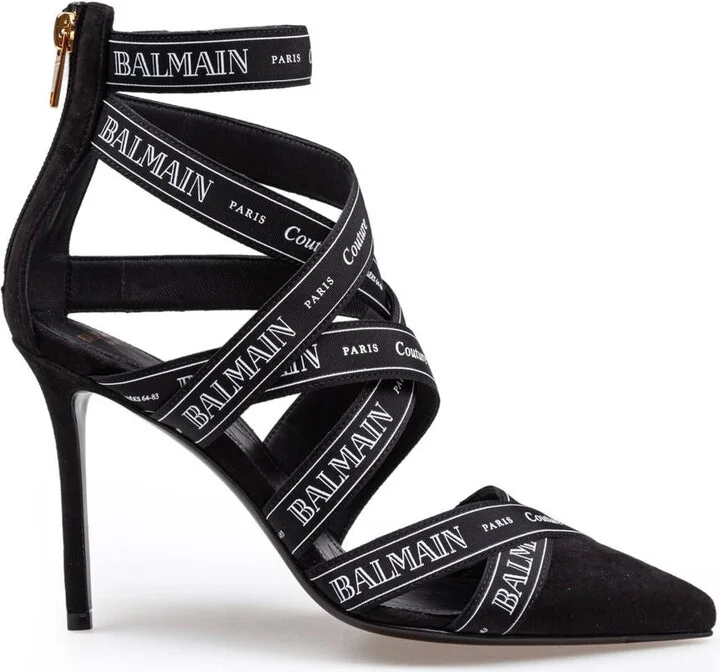 Balmain Ribbon Suede Couture Sandals