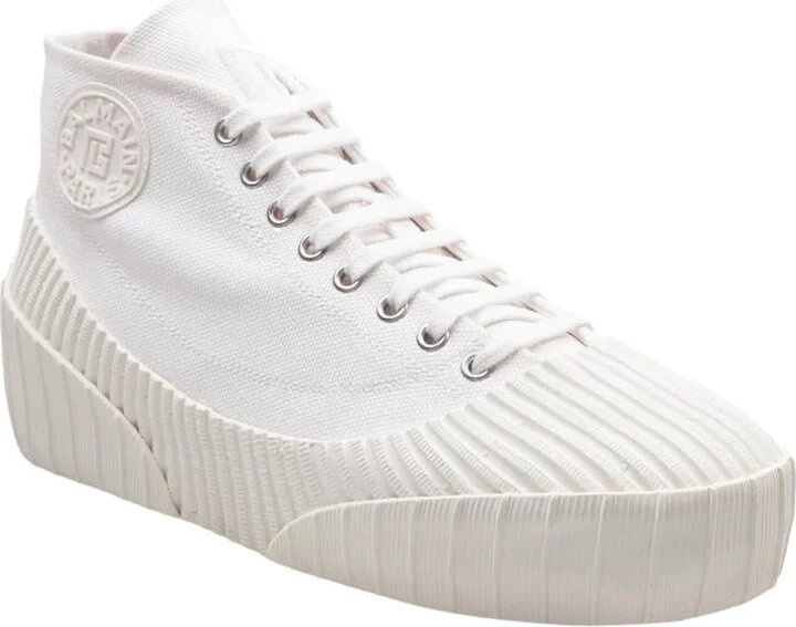 Balmain Riff Low Canvas Sneakers - Image 2