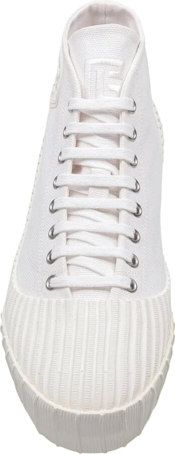 Balmain Riff Low Canvas Sneakers, White - Image 3
