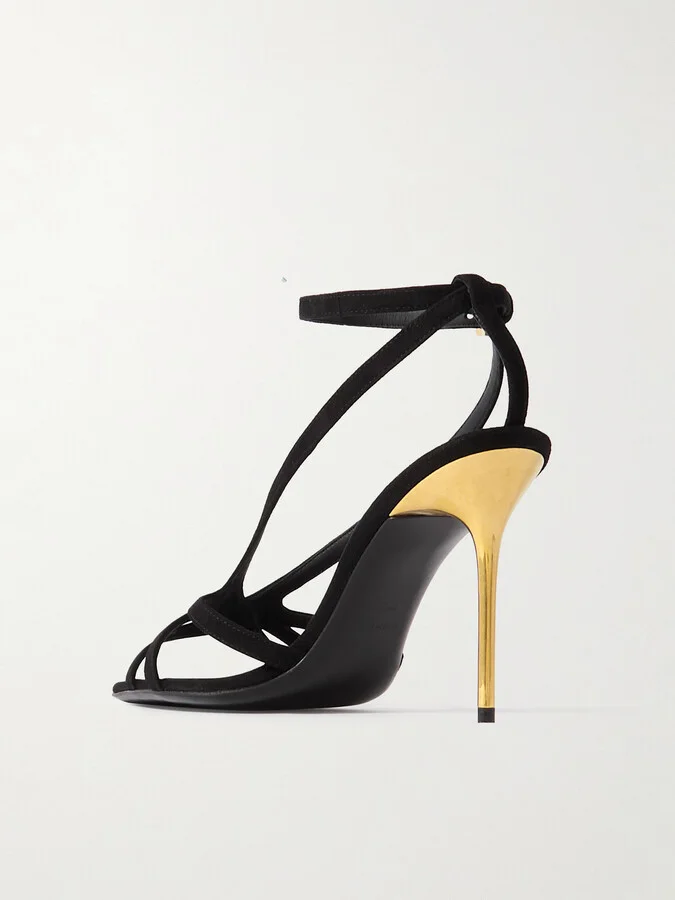 Balmain - Ruby Suede Sandals - Black - Image 3
