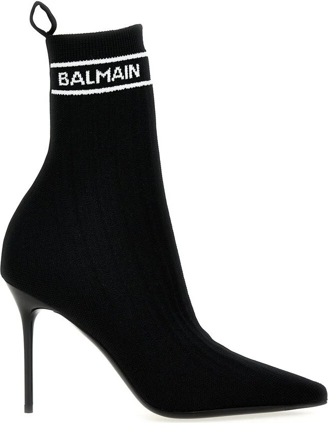 Balmain Skye Stretch Knit Ankle Boots