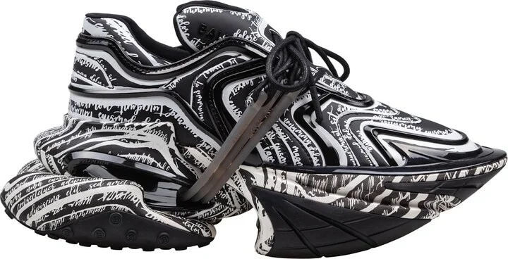 Balmain Sneakers Unicorn Wave Color Black/white