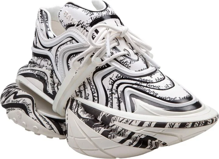 Balmain Sneakers Unicorn Wave With lettera D'amore Writing Color Black/white - Image 2