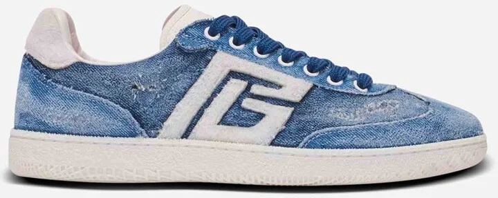 Balmain Swan Denim Sneakers - Image 3