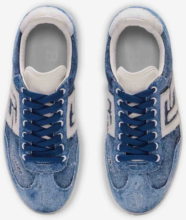 Balmain Swan Denim Sneakers - Image 6