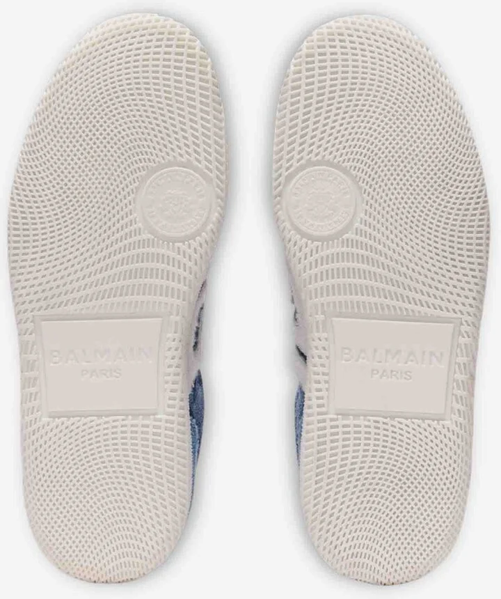 Balmain Swan Denim Sneakers - Image 7
