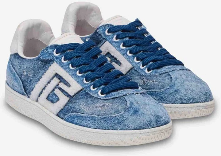 Balmain Swan Denim Sneakers