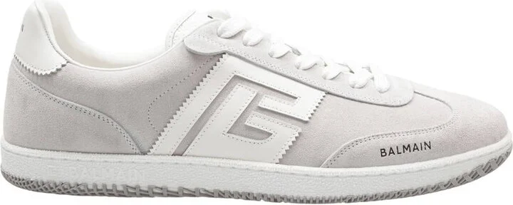 Balmain Swan Sneakers In Suede And Smooth Calfskin
