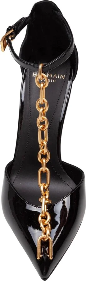 Balmain Sync Patent Leather Pumps, Black - Image 3