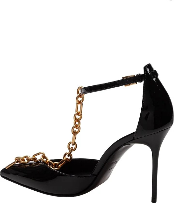 Balmain Sync Patent Leather Pumps, Black - Image 4