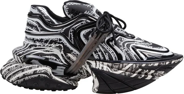 Balmain Unicorn Wave Sneakers In Neoprene And Calfskin