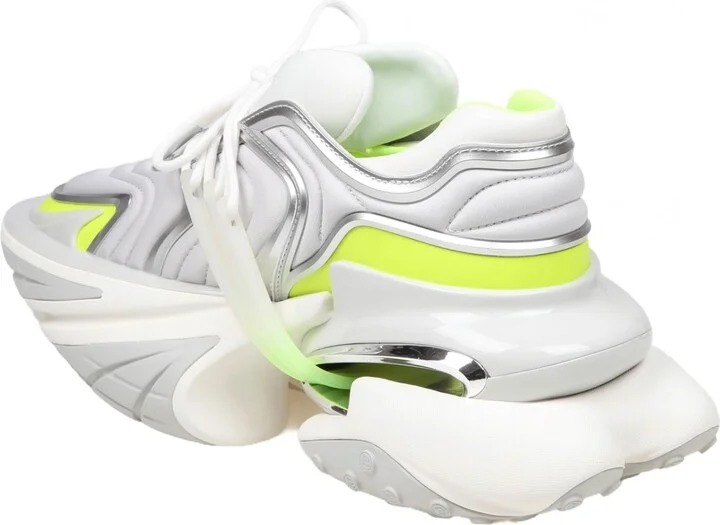 Balmain Unicorn Wave Sneakers In Neoprene Color White And Yellow - Image 4