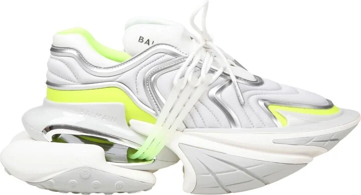Balmain Unicorn Wave Sneakers In Neoprene Color White And Yellow