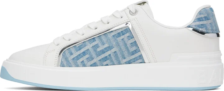 Balmain White B-Court Sneakers - Image 3
