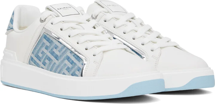 Balmain White B-Court Sneakers - Image 4