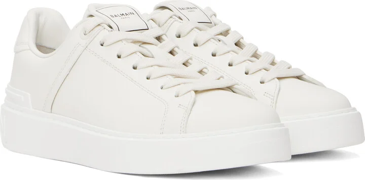 Balmain White B-Court Sneakers - Image 4