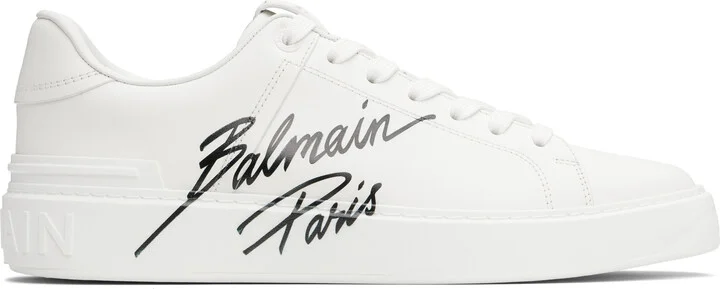 Balmain White B-Court Sneakers