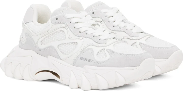 Balmain White B-East Sneakers - Image 4